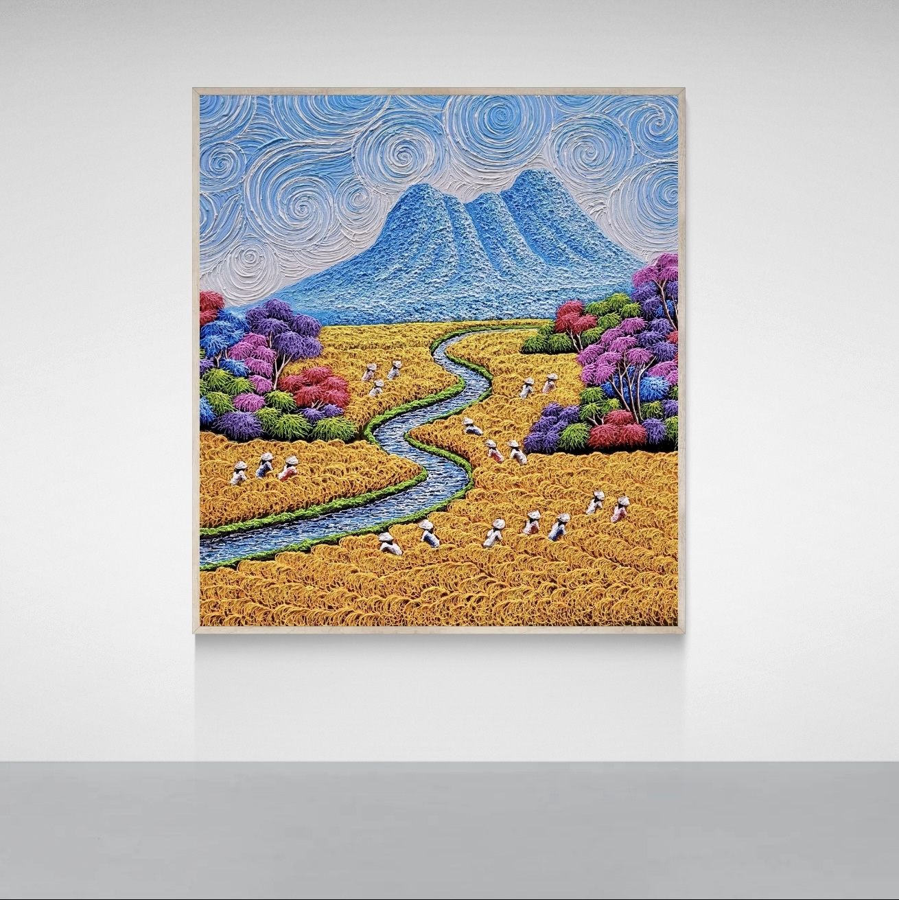 Rice Fields Under a Whirling Sky